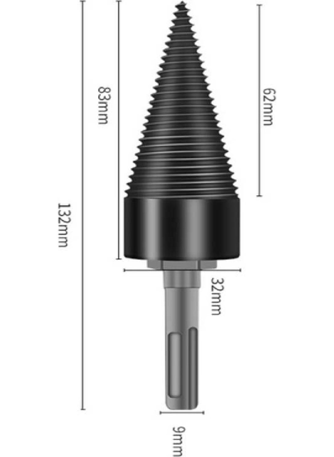 Biterse Fireplace Wood Log Separation and Splitting Device that can be attached to a drill bit if finished 32 mm  - Image 2