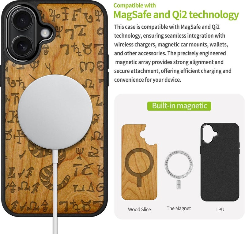 Modern color selections Carveit Magnetic Wooden Case for iPhone 17 Case, Wood Artisan Engraved & Black Soft TPU Shockproof Cover, Compatible with MagSafe Wireless Chargers (Mystic Snake & Spells) Cherry Well-engineered versatile build All space matching look Shop & home all-space compatible Easy handling optimized design Storage burden minimized build Demand fit global economical quality Multi-demand compliant quality Transit damage minimized design Treated anti-rust metal Space saving design picks Freeze crack proof Compact design Medium weight Diverse operating method fit Gulf user preference oriented build All environment compatible Growing order stock support Long term heavy use compatible All-round applied quality Backup reserve local stock Suburban residential ship Transit damage prevent build Wide use compliant quality Standard fit - Image 5