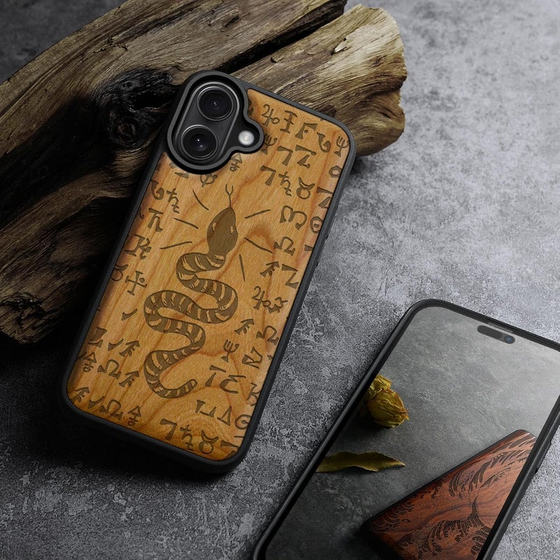 Modern color selections Carveit Magnetic Wooden Case for iPhone 17 Case, Wood Artisan Engraved & Black Soft TPU Shockproof Cover, Compatible with MagSafe Wireless Chargers (Mystic Snake & Spells) Cherry Well-engineered versatile build All space matching look Shop & home all-space compatible Easy handling optimized design Storage burden minimized build Demand fit global economical quality Multi-demand compliant quality Transit damage minimized design Treated anti-rust metal Space saving design picks Freeze crack proof Compact design Medium weight Diverse operating method fit Gulf user preference oriented build All environment compatible Growing order stock support Long term heavy use compatible All-round applied quality Backup reserve local stock Suburban residential ship Transit damage prevent build Wide use compliant quality Standard fit - Image 4