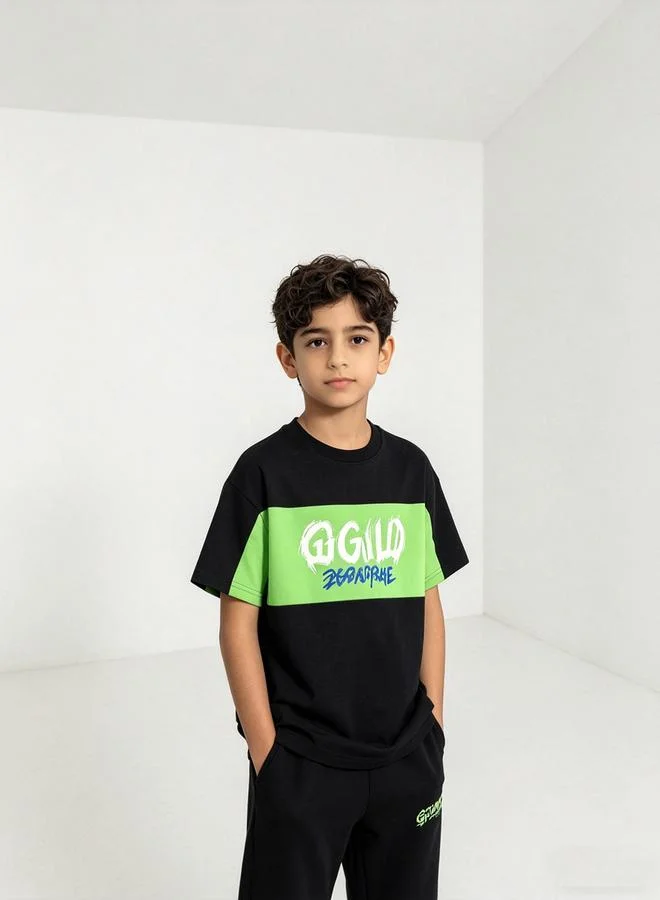 Take Two Boys Graphic Panel Cotton T-Shirt