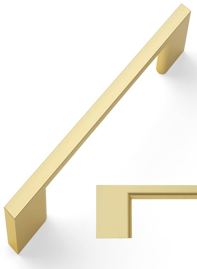 Amerdeco 10 Pack Brushed Gold Cabinet Pulls 5 Inch(128MM) Hole Centers Kitchen Cabinet Handles Cabinet Hardware Zinc Pull Handle Easy to Install ZH0060 - Image 1