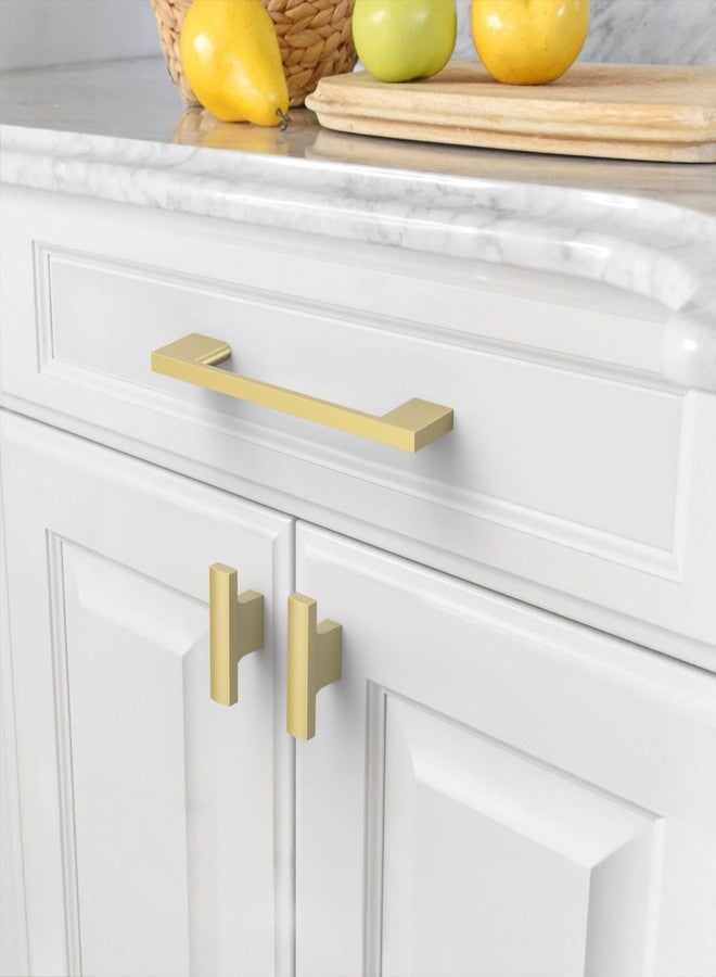 Amerdeco 10 Pack Brushed Gold Cabinet Pulls 5 Inch(128MM) Hole Centers Kitchen Cabinet Handles Cabinet Hardware Zinc Pull Handle Easy to Install ZH0060 - Image 4