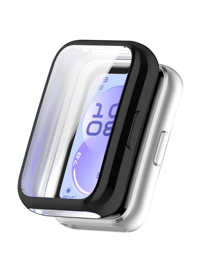 TPU Shockproof Screen Protector Cover Case for Huawei Band 11 Pro/11 Pro NFC, Protective Case TPU All-Around Protective Case, Soft TPU Slim Case Watch Case, Black - Image 1