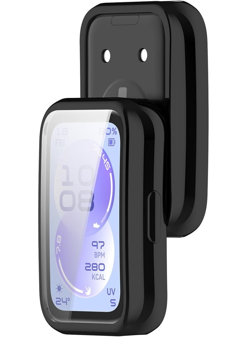 TPU Shockproof Screen Protector Cover Case for Huawei Band 11 Pro/11 Pro NFC, Protective Case TPU All-Around Protective Case, Soft TPU Slim Case Watch Case, Black - Image 2