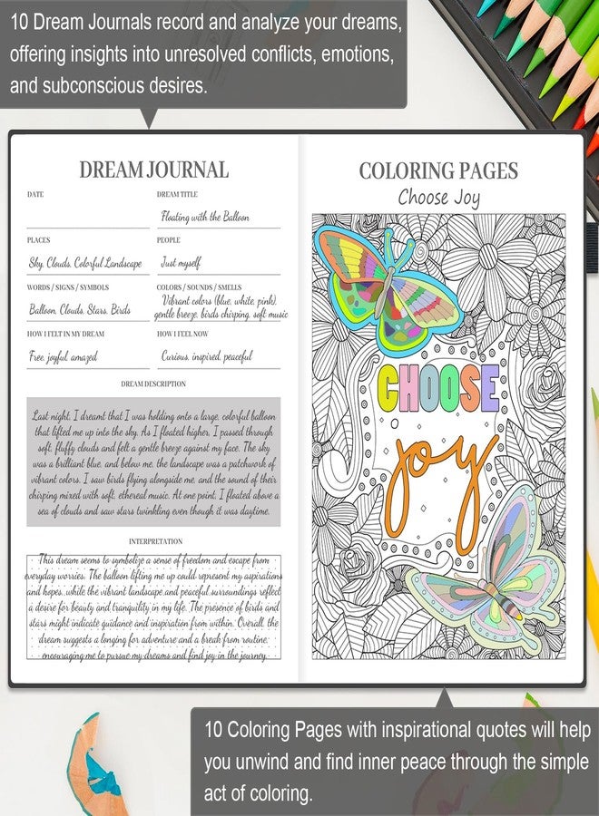 SIMSIMY Mental Health Journal, 91-Day Self Care Journal for Women Men, Guided Anxiety & Stress Relief Journal with Mood Tracker, Cognitive Behavioral Therapy Journaling with Mental Health Coloring Pages & Dream Log - Image 3