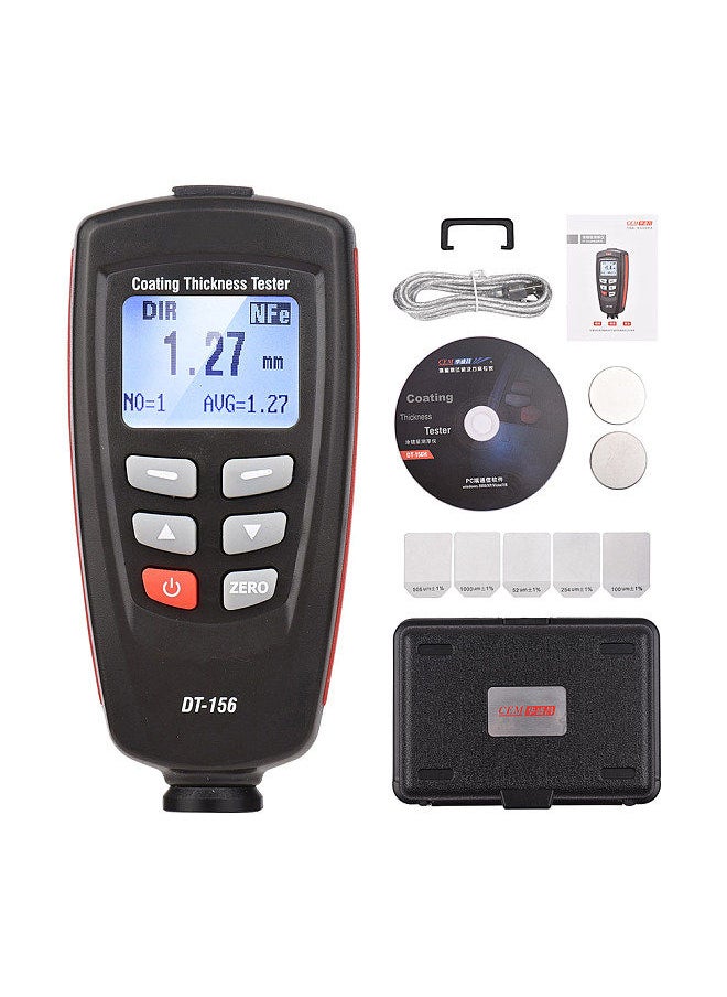 CEM - CEM DT-156 LCD Coating Thickness Tester Fe/NFe Paint Thickness Gauge Meter Car Paint Depth Gauge Tester 0~1800μm with Calibration Substrates Calibration Coating Film Carrying Case for Car Automobile - Image 1