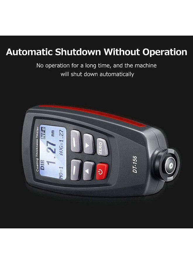 CEM - CEM DT-156 LCD Coating Thickness Tester Fe/NFe Paint Thickness Gauge Meter Car Paint Depth Gauge Tester 0~1800μm with Calibration Substrates Calibration Coating Film Carrying Case for Car Automobile - Image 1