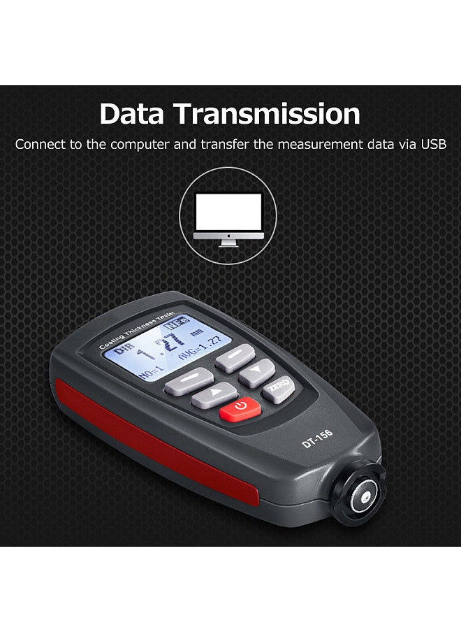 CEM - CEM DT-156 LCD Coating Thickness Tester Fe/NFe Paint Thickness Gauge Meter Car Paint Depth Gauge Tester 0~1800μm with Calibration Substrates Calibration Coating Film Carrying Case for Car Automobile - Image 1