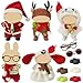 Ezcora 5 Pack Christmas Doll Clothes Set for 17cm Doll Santa Reindeer Snowman Costumes with Shoes Scarves Glasses Accessories No Dolls Christmas Outfit - Image 2