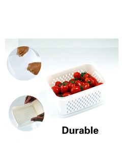 Y&D 5 PCS Large Fruit Containers for Fridge - Leakproof Food Storage with Removable Colander Dishwasher & microwave safe Produce Keep Fruits, Vegetables, Berry, Meat Fresh longer  - Image 5
