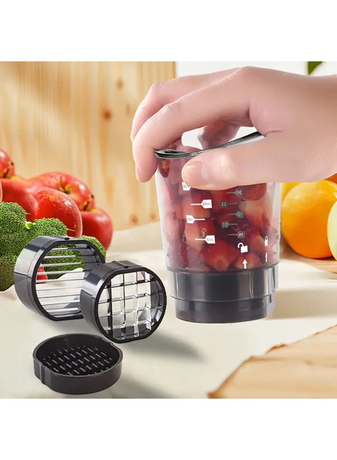 Black 3 In 1 Multifunctional Fruit Vegetable Cutter Slicer Shredder Dicer Kitchen Gadget - Image 2