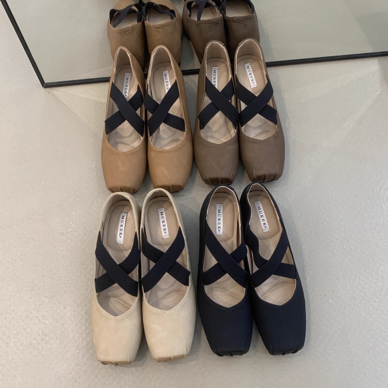 Women's Retro Mary Jane Shoes with Cross Straps, Ballet Flats - Image 2