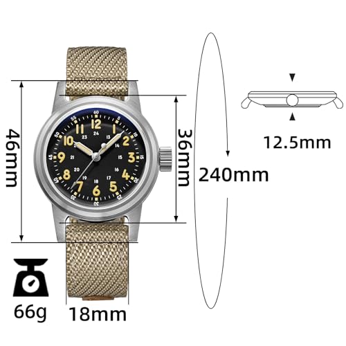 ADDIESDIVE 36 MM Automatic Watches for Men and Women Mechanical Watch Black Clean Dial Nylon Strap Outdoor Watch - Image 2