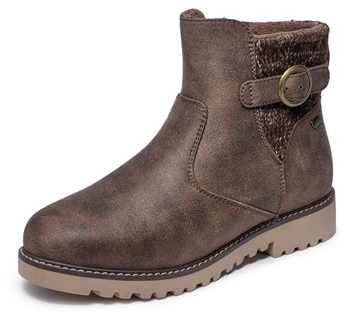 Skechers Women's ARCH FIT MARLIE - WEEKEND CHAT knit buckle zip boot, Chocolate, 10 M - Image 5