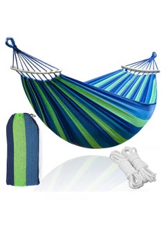 Beautiful Hammock Outdoor Portable Single Hammock with 2 Thick Binding Ropes and Storage Bags Durable Canvas Hammock Suitable for Travel Camping Hiking Beach Backyard Garden Blue - pzsku/Z207323FCA008DF6B6A51Z/45/_/1716367697/a9734607-21da-4f2f-93c5-814ee78d880b