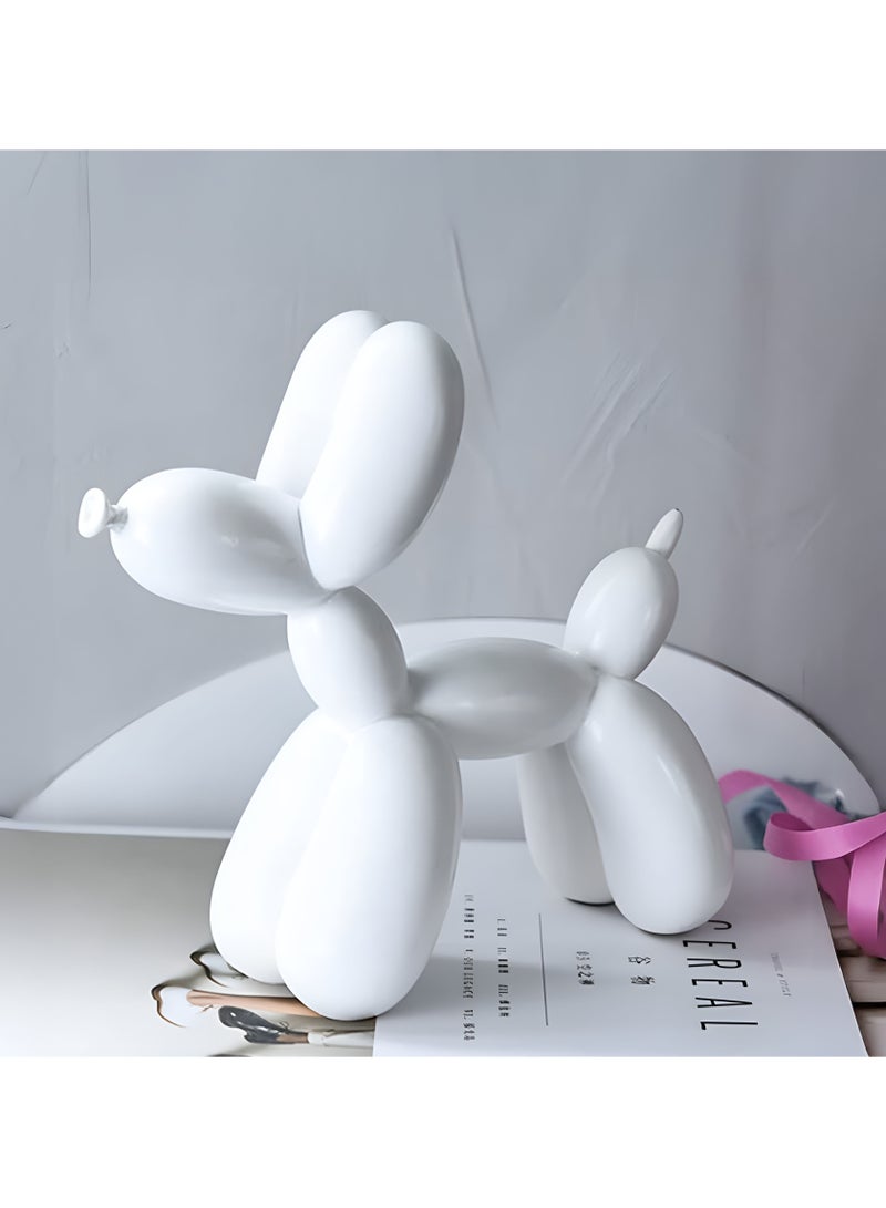 My Pumpkin Balloon Dog Statue Abstract Art Dog Resin Sculpture Home Decor Craft Gift White - Image 2