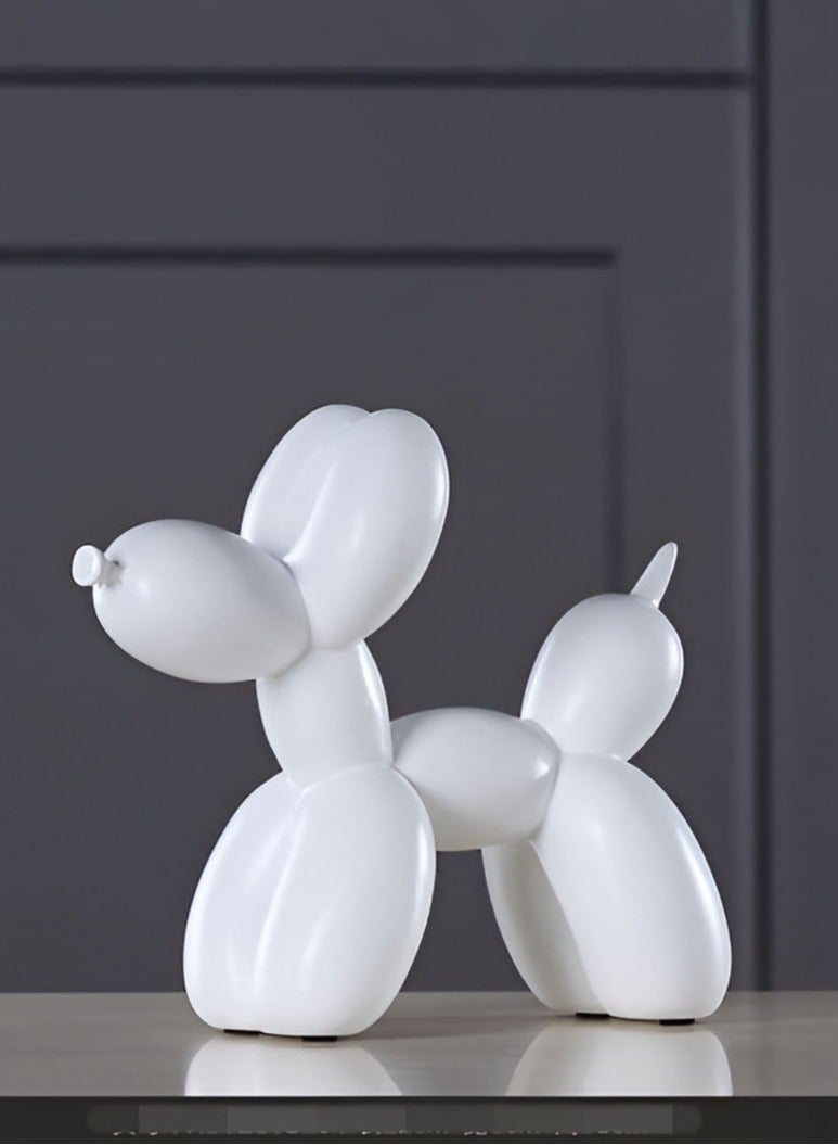 My Pumpkin Balloon Dog Statue Abstract Art Dog Resin Sculpture Home Decor Craft Gift White - Image 3