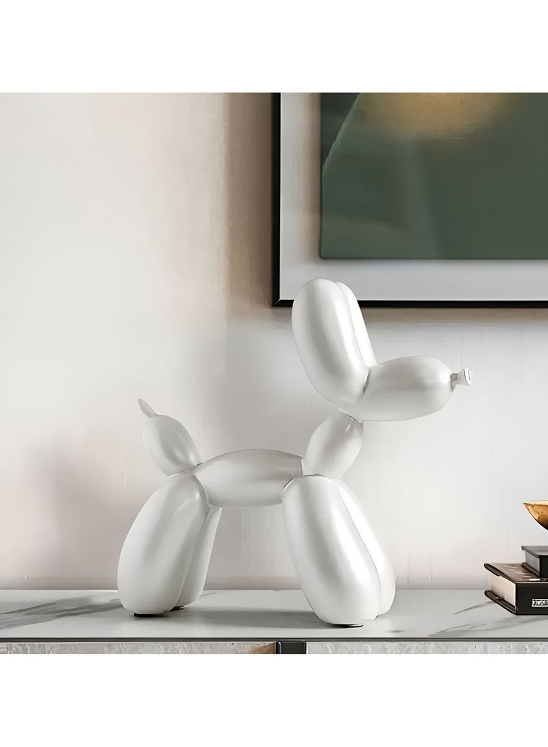 My Pumpkin Balloon Dog Statue Abstract Art Dog Resin Sculpture Home Decor Craft Gift White - Image 5