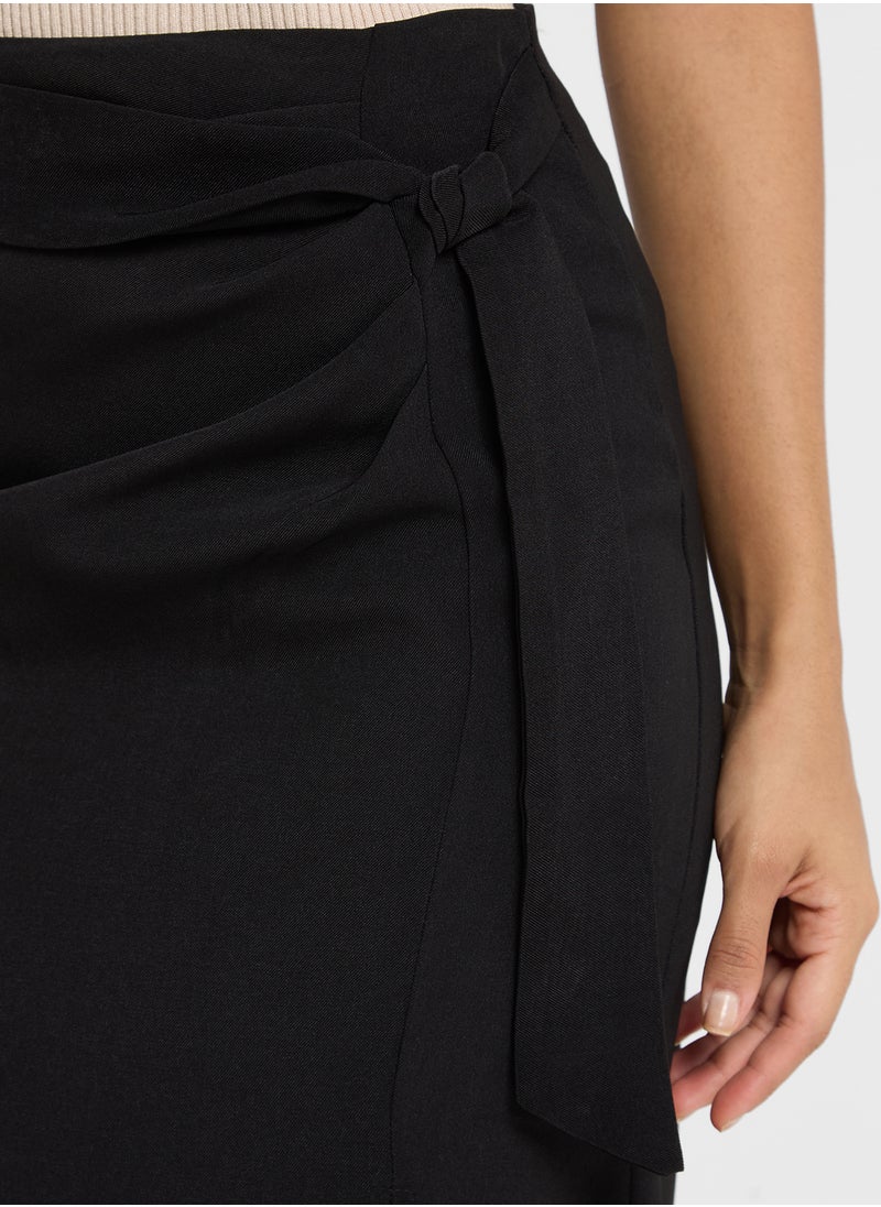 ELLA Knot Detail Skirt With Slit  - Image 4