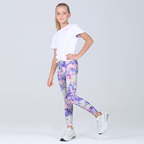 Quedoris Girls 3-Pack Printed Leggings Tie Dye Pink/Purple/Navy 130Y - Image 4