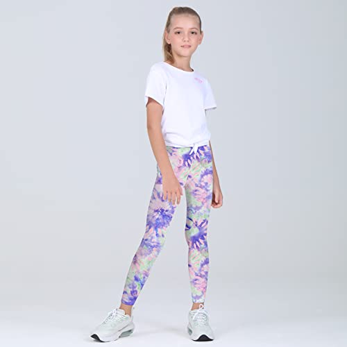 Quedoris Girls 3-Pack Printed Leggings Tie Dye Pink/Purple/Navy 130Y - Image 2