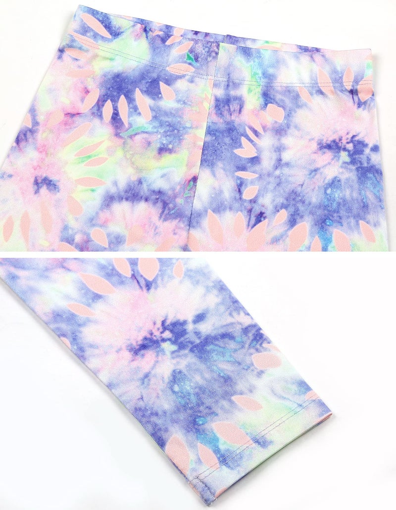 Quedoris Girls 3-Pack Printed Leggings Tie Dye Pink/Purple/Navy 130Y - Image 5