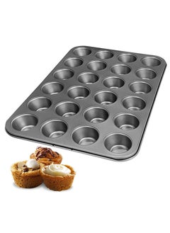 Captaintech 24-Cup Cupcake Muffin Pan, Non-Stick Muffin Tray, Reusable Cupcake Tin for Baking Cookie, Cake, Black  - Image 1