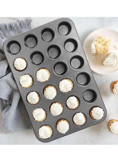 Captaintech 24-Cup Cupcake Muffin Pan, Non-Stick Muffin Tray, Reusable Cupcake Tin for Baking Cookie, Cake, Black  - Image 2