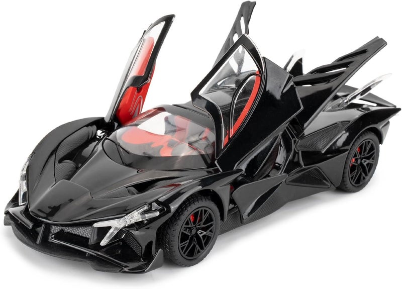1/24 Alloy Model Cars, Toy Car with Pull Back Function, Toy with Sound and Bright Lights, Suitable Collectible Model Toys, Gifts for Boys and Girls3 + Year Old (Black) - Image 1