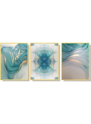 BLISS VIE Abstract Modern Retro Trend Decor Luxury Style Crystal Porcelain Wall Painting Wall Art for Bedroom Living Room Aluminium Alloy Frame (Modern Abstract set of 3, 40x60 cm x 3) - pzsku/Z20737326D2D73F29C09DZ/45/_/1738144383/9ee2e8cb-6311-4e78-86c7-8d434c30d621