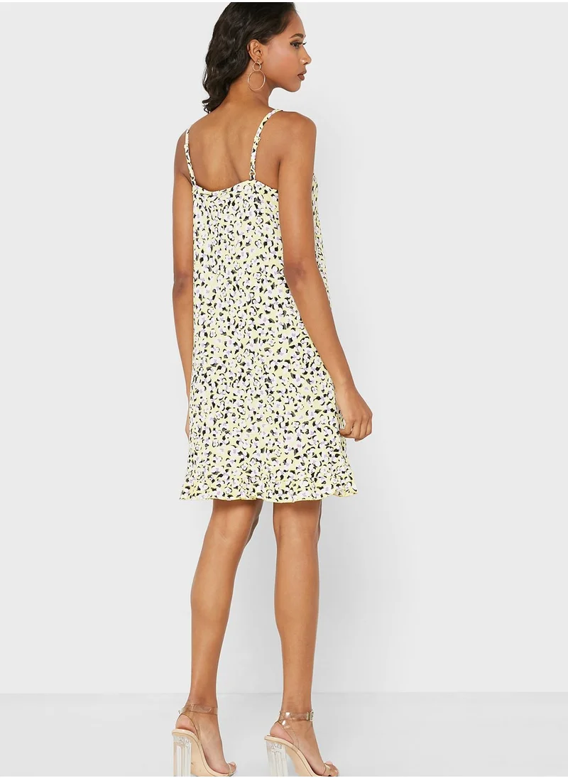 VERO MODA Strappy Ruffle Detail Printed Dress