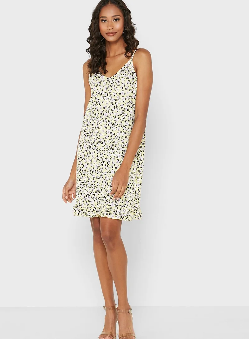 VERO MODA Strappy Ruffle Detail Printed Dress