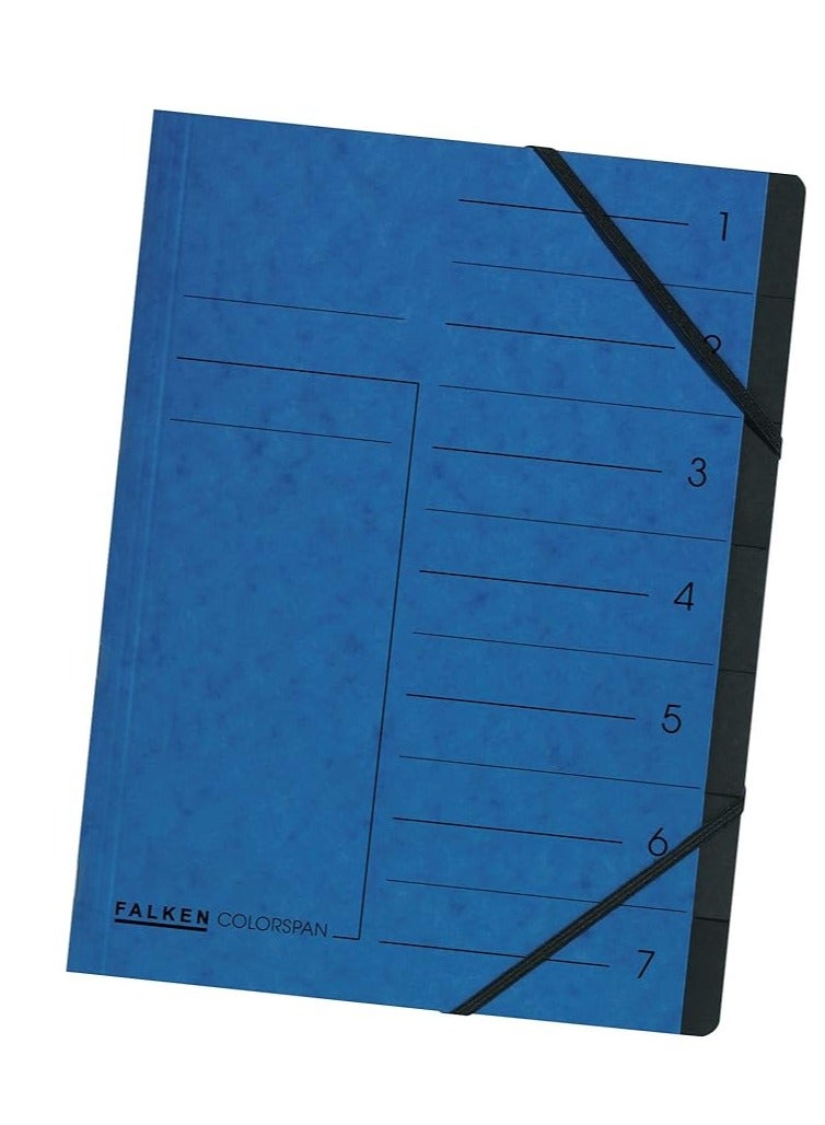 Falken Colorspan Index Folder 7 Compartment 7 Fächer Blue - Image 1