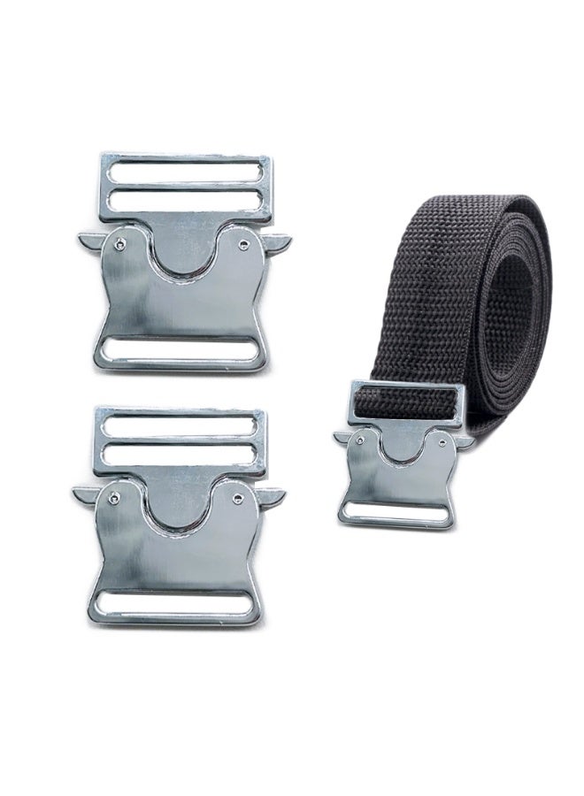 2 قطعة من أبازيم الاستبدال المصنوعة من سبائك الزنك، أبازيم معدنية جانبية سريعة التحرير لحزام حقيبة نايلون، حزام حقيبة ظهر، حزام سوار - Image 1