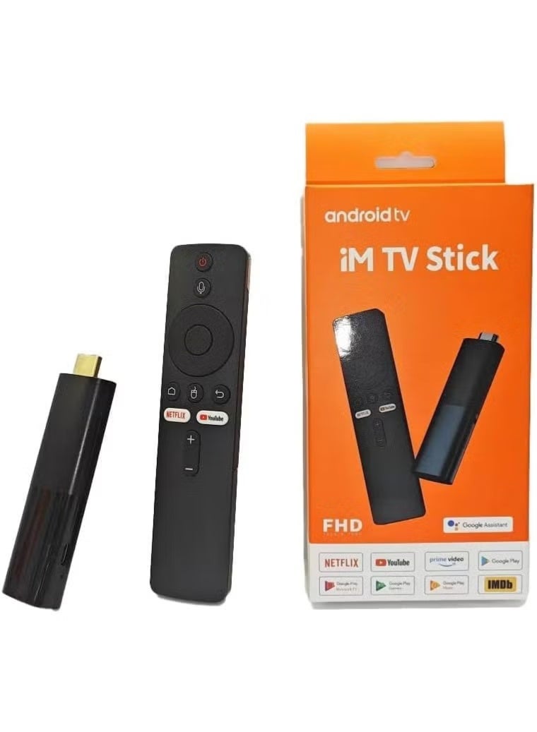 IM TV Stick Android TV | 4K Ultra HD Streaming Device | Voice Remote | WiFi 5G | Plug & Play Media Player for Netflix, YouTube, Disney+ | Smart TV Dongle for Home Entertainment - Image 1