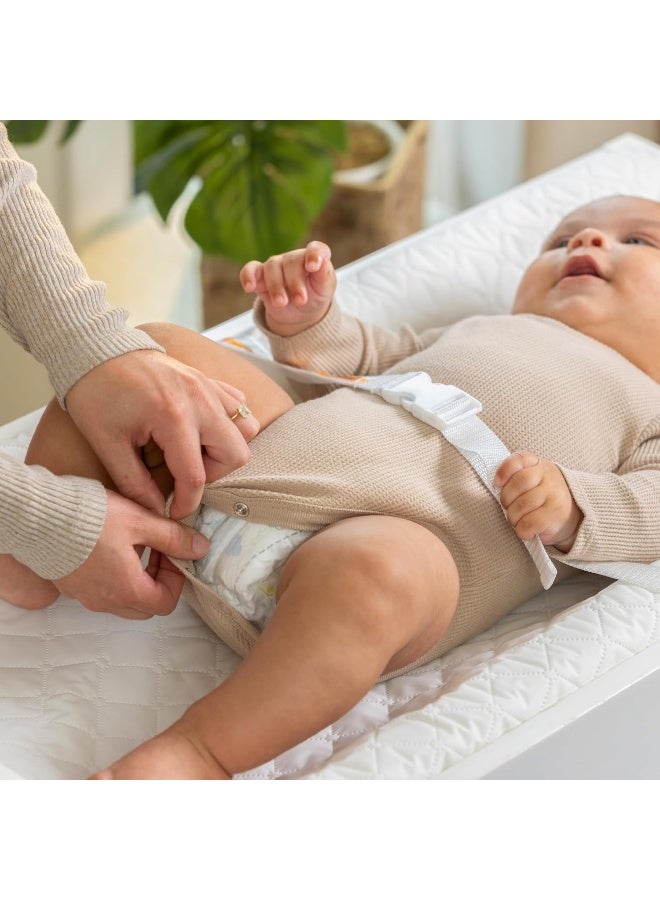 Ingenuity Summer Infant Contoured Changing Pad, 16” X 32”, White Comfortable & Secure Baby With Security Strap And Two High Curved Sides, Easy To Clean - Image 3