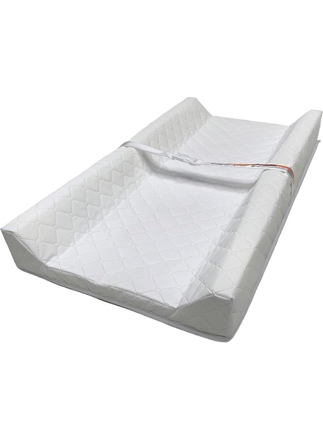 Ingenuity Summer Infant Contoured Changing Pad, 16” X 32”, White Comfortable & Secure Baby With Security Strap And Two High Curved Sides, Easy To Clean - Image 1