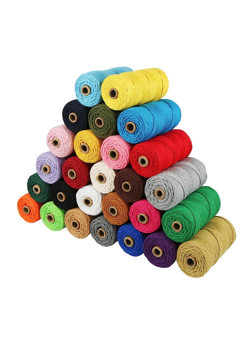 KASTWAVE حبل قطن طبيعي مثالي لوازم ماكرامي للحرف اليدوية، 3 مم × 109 يارد من حبل قطن ماكرامي، خيط ماكرامي مضفر 4 طبقات (أبيض) - Image 5