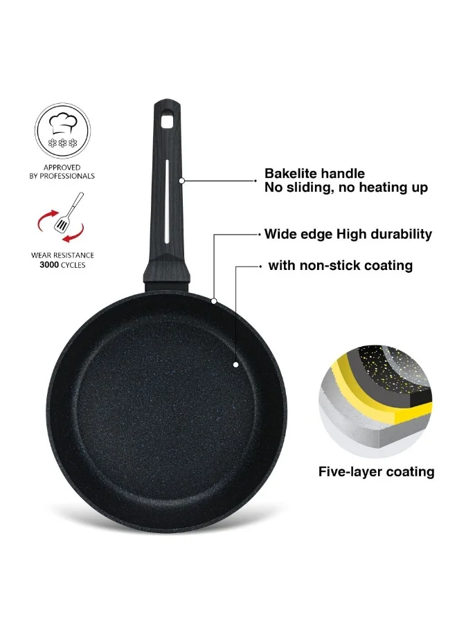 DANUBE HOME Fissman Frying Pan Ferro With Induction Bottom Aluminium With Non-Stick Coating Durable And Heat-Resistant Perfect For Frying Searing And Cooking26X5.5Cm
