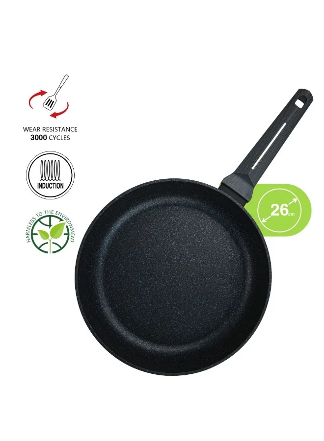 DANUBE HOME Fissman Frying Pan Ferro With Induction Bottom Aluminium With Non-Stick Coating Durable And Heat-Resistant Perfect For Frying Searing And Cooking26X5.5Cm
