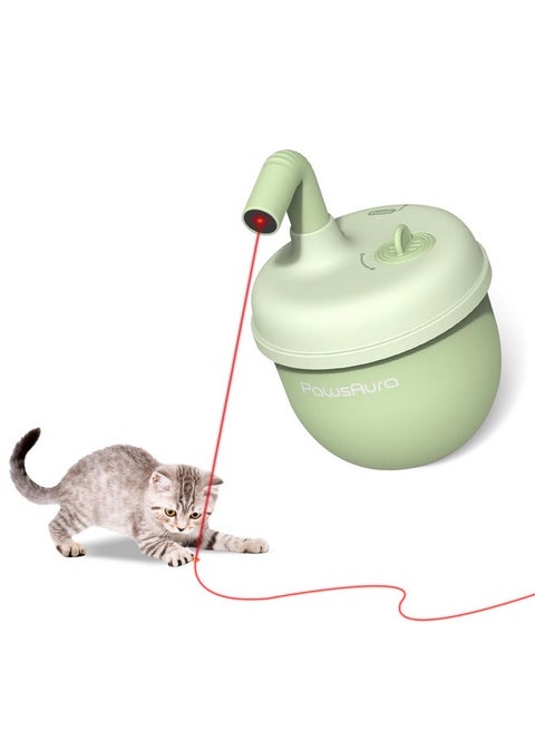 NWK Cat Laser Toy, Rechargeable Cat Laser Pointer with 360°Irregular Rotation and Tumbler Design, Fast & Slow Mode Available, Automatic Cat Toy with Catnip for Indoor Cat (Green)