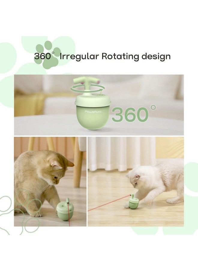NWK Cat Laser Toy, Rechargeable Cat Laser Pointer with 360°Irregular Rotation and Tumbler Design, Fast & Slow Mode Available, Automatic Cat Toy with Catnip for Indoor Cat (Green)