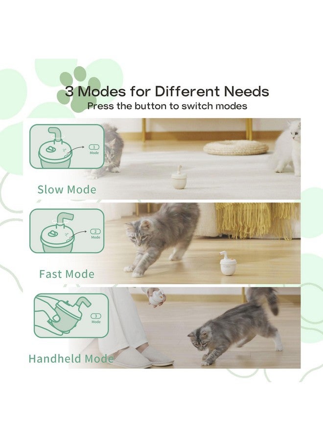 NWK Cat Laser Toy, Rechargeable Cat Laser Pointer with 360°Irregular Rotation and Tumbler Design, Fast & Slow Mode Available, Automatic Cat Toy with Catnip for Indoor Cat (Green)