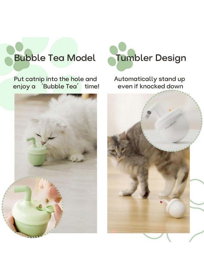 NWK Cat Laser Toy, Rechargeable Cat Laser Pointer with 360°Irregular Rotation and Tumbler Design, Fast & Slow Mode Available, Automatic Cat Toy with Catnip for Indoor Cat (Green)