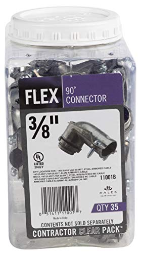 Halex - 3/8" (1/2" KO) Flex 90DEG Connector - 35/CCP - Image 2