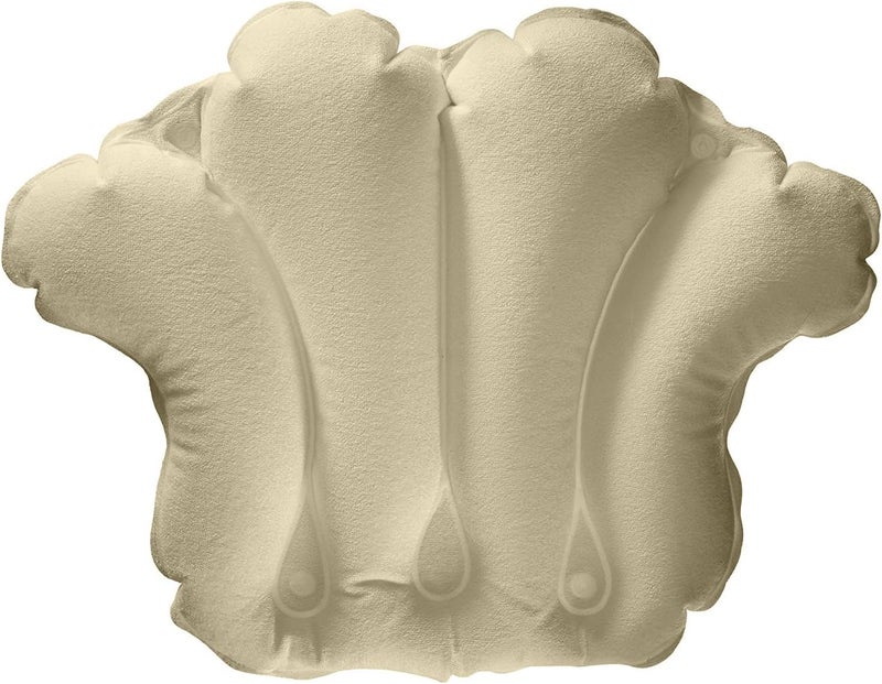 Aquasentials Inflatable Bath Pillow - Terry Cloth (Light Tan) - Image 1