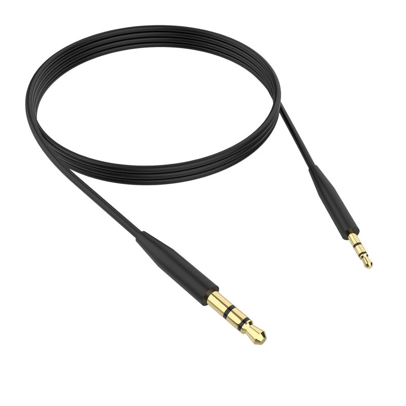 كابل صوتي بديل متوافق مع سماعات Bose QuietComfort QC45، QC35II، QC35، QC25، OE2، OE2i، NC700؛ يتميز بموصل من نوع 3.5 مم إلى 2.5 مم لنقل الإشارات الصوتية بجودة عالية (أسود، طول 5 أقدام/1.5 متر). - Image 5
