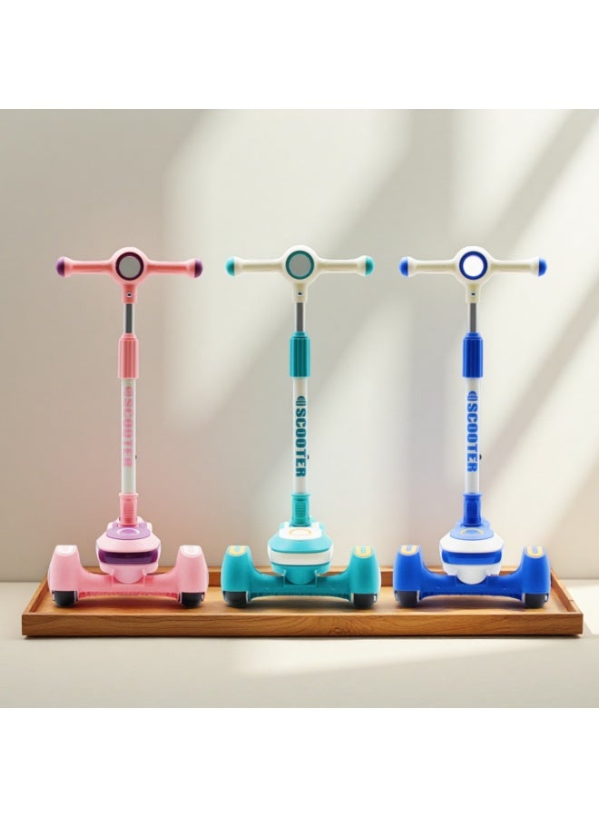 إيزي فيتشور سكوتر ركل قابل للطي من إيزي فيوتشر للأطفال من سن 3 إلى 8 سنوات: مقبض قابل لتعديل الارتفاع، عجلات LED، فرامل خلفية وميزات موسيقية ممتعة - Image 5