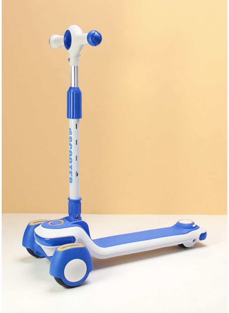 إيزي فيتشور سكوتر ركل قابل للطي من إيزي فيوتشر للأطفال من سن 3 إلى 8 سنوات: مقبض قابل لتعديل الارتفاع، عجلات LED، فرامل خلفية وميزات موسيقية ممتعة - Image 1