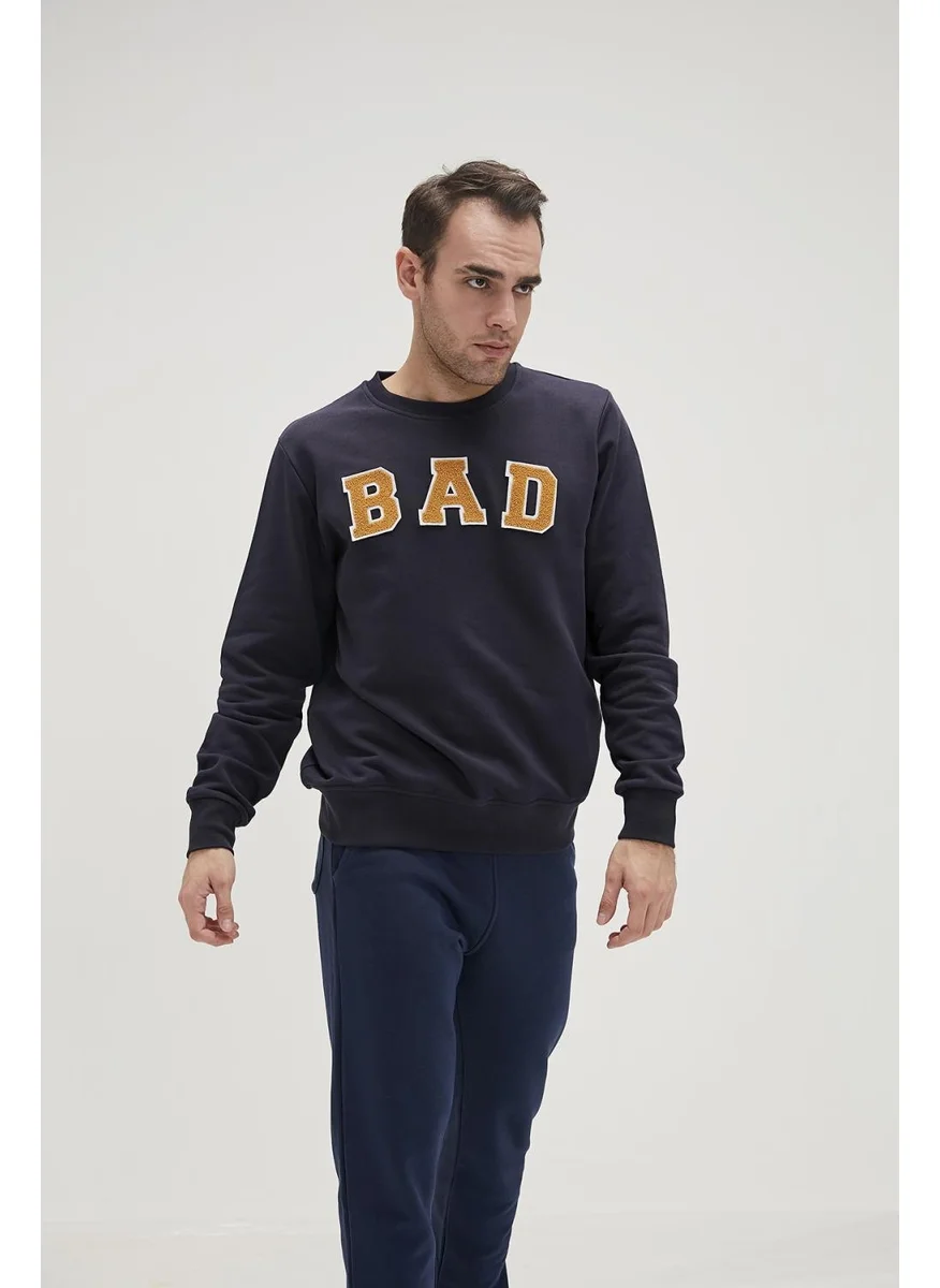 باد بير Bad Convex Men's Navy Blue Sweatshirt